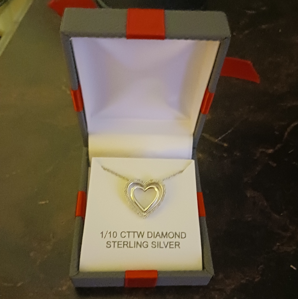 Diamond sterling silver necklace